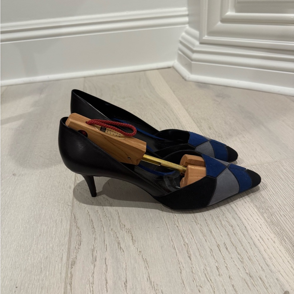 Giorgio Armani Black and Blue Heels